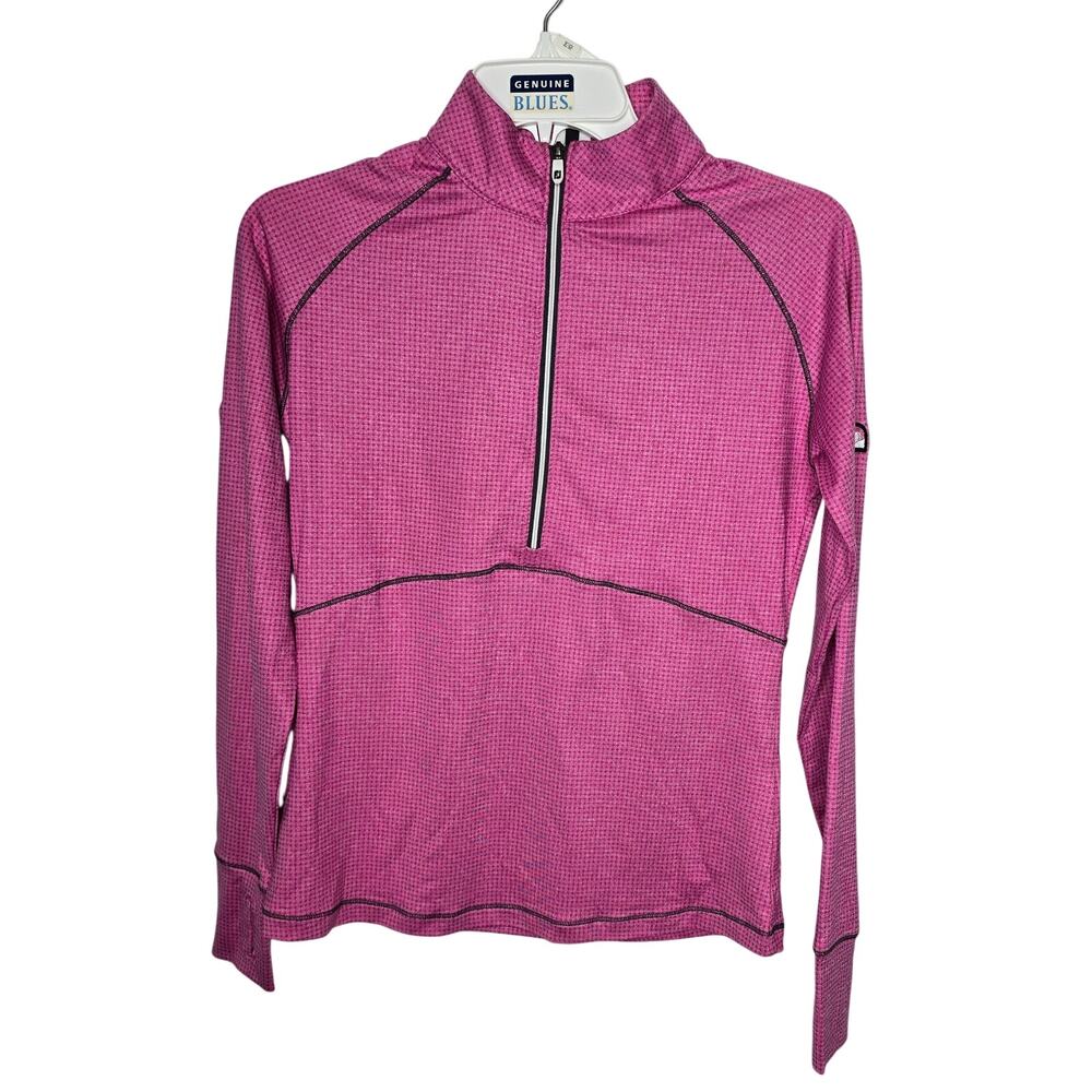 FJ FootJoy Treesdale Country Club Pink 1/2 Zip Long Sleeve Golf Top Size XS